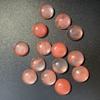 Piedra Natural Roja Sandía Redonda Cabujón Forma de Tambor Trenzado Pasador Decoración de Borde Accesorios para Joyería DIY Cuentas