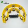 Sino de Mão de Plástico de Camada Dupla Flor Tambor Anel Artefato de Atmosfera KTV Fileira Dupla Grande Pandeiro Instrumento Musical de Bar para Adultos