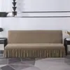 Funda elástica para sofá sin brazos, funda completa para sofá cama plegable, ribete de jacquard, funda protectora a prueba de polvo para todas las estaciones