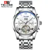 Reloj de Negocios Suizo Tevise Reloj Mecánico para Hombre Impermeable Tourbillon Correa de Acero Reloj para Hombre Reloj Mecánico Tourbillon