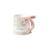 Taza de Cerámica con Asa de Lazo, Taza de Leche, Taza de Café, Taza de Té con Asa, Alta Apariencia, Uso Doméstico