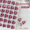 Cristal rosa rojo diamante puntiagudo Super Flash K9 amor uñas cuadradas gordas Diamante rojo vino joyería para uñas de hacha al por mayor