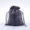 Bolsa de Joyería de Brocado, Bolsa Pequeña de Brocado con Dragón para Peine, Peine de Cuerno y Bolsa para Peine de Madera, Bolsa de Brocado con Cordón para Peine