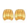 Aretes europeos y americanos retro estilo Hepburn nicho personalidad acero titanio chapado oro 18k diseño geométrico de calabaza aretes de temperamento
