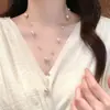 Collar de perlas con borlas color rosa Manta, sensación de lujo ligero de nicho de alta gama, cadena versátil para el clavículo de verano, accesorio elegante para mujer