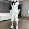 Talla Extra Grande 150 kg Más Talla Camisa Polo de Manga Corta Traje Deportivo Casual Pantalones Cortos de Verano para Hombre Conjunto de Dos Piezas