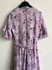 Vestido de Mujer Damas 100% Poliéster Verano Vestido de Manga Corta Femenino Vestido Morado Estampado