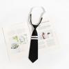Plaid de Rayas Grises Corbata Perezosa Sin Nudo Estilo Universitario Japonés Retro Corbata Accesorios para Camisa Uniforme Académico Femenino Corbata de Moño Hombres