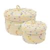 Cesta de Almacenamiento Colorida de Escritorio Tejida para Escritorio con Tapa Cesta de Almacenamiento para Snacks y Juguetes Almacenamiento de Artículos Varios Ropa Interior Acabado para Llaves
