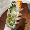 Funda de teléfono de película ultra delgada con transferencia de calor floral de vidrio de mosaico artístico para Samsung S23