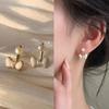 Estilo francês leve luxo high-end senso branco gota esmalte arco brincos brincos femininos todos os brincos combinando brincos de moda requintados