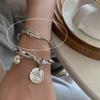 Pulseira de Moda Estilo Coreano para Mulheres, Pulseira Retro com Carta de Amor, Joia de Mão Punk Hip-Hop, Tendência