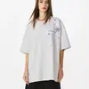 Camiseta base de verano estilo americano para hombre, de manga corta y cuello redondo, bordada con estrellas y copos de nieve, resistente, corte holgado y fresco, camiseta de moda para pareja
