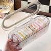 Caja de Almacenamiento Portátil para Pulseras Acrílico Transparente a Prueba de Polvo Cuentas de Arroz Bodhi Pulsera con Cuentas de Cristal Joyero