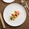 Factory de Liquidación Plato para Bistec con Puntos Dorados Lluvia de Meteoros Plato de Porcelana Blanca de Alta Gama Plato Redondo para Uso Doméstico Plato Plano Plato de Servir