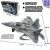 Adorno de Maqueta de Avión Su-35S 4 Piezas Juguete de Ensamblaje de Simulación F-22 Su-57 Bombardero Caza D Xujia Modelo de Avión Militar