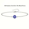 Pulseira feminina de aço inoxidável dourado com olho grego venda quente Amazon transfronteiriça pulseira banhada a ouro 18K olho do diabo prateado