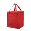 Bolsa Aislante Roja Impermeable y a Prueba de Aceite Bolsa de Tela No Tejida para Catering y Comida para Llevar Papel de Aluminio Engrosado Bolsa Aislante para Conservar la Frescura de Frutas y Verduras