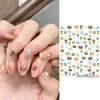 Lindos Dibujos Animados Estilo Hawaiano Gato Negro Pegatinas para Uñas Conchas Marinas DIY Pegatinas para Uñas