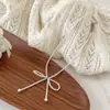 Elegante Dulce Coreano Blanco Perlas Borla Larga Lazo Perla Collar Niña Versátil Cadena Clavícula