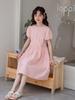Vestidos Combinando Manga Curta para Mãe e Filha, Verão 2026 Algodão Puro Doce Princesa Francesa, Vestido Justo para Crianças Mais Velhas