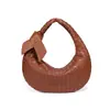 Moda Bolso de Mano Texturizado Nuevo para Mujer Bolso de Hombro Versátil de Moda Bolso Tejido Hecho a Mano Bolso de Albóndiga de Moda