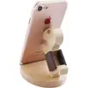 Soporte de madera para teléfono móvil creativo Pony teléfono móvil caballo espalda moneda Haya persona perezosa soporte para teléfono móvil logotipo grabado