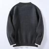 Suéter com estampa de onda moda masculina outono e inverno da marca de moda roupas de suéter falso de duas peças interior solto meia gola alta suéter