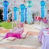 Linterna de Medusa Arcoíris de Sirena Decoración Fiesta Submarina Azul Temática del Océano Cumpleaños Infantil Linterna de Papel Decoración Colgante
