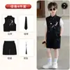 Nuevo Traje Vestido Estilo Chino para Niños Conjunto de Verano Estilo Antiguo Chaleco Estampado y Conjunto de Shorts Disfraz de Performance para Anfitrión y Coro para Niños