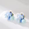 [Aretes Estilo Dopamina] Aretes de Flores Aretes Estilo Resort Aretes para Adulto Joven Aretes con Ambiente de Primavera y Verano
