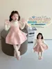 Conjunto de Dos Piezas de Vestido de Lana para Niñas Suéter Base de Dibujos Animados para Bebé Suéter de Punto Niños Pequeños y Medianos Nuevo Conjunto de Vestido de Moda