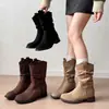Botas holgadas de tacón grueso adelgazantes para mujer, novedad de otoño 2026, elegantes y versátiles, botas de vaquero occidentales, modernas y con estilo, Dr. Botas Martens