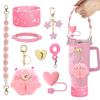 Accesorios Stanley Colgante de Monstruo Elfo de Dibujos Animados Nudo de Flor de Durazno Tejido Cuerda Portátil Amor de San Valentín Tapa de Paja