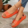Sandalias Boca de Pez para Mujer Estilo Nuevo 2026 Verano Europeo y Americano Tallas Grandes Suela Plana Slip-on de Moda Suela Gruesa Sandalias para Mujer