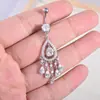 Moda Europea y Americana Más Vendida Versátil Circonita Clavo de Ombligo Gota de Agua Borla Anillo de Ombligo Exclusivo de Amazon Fabricante Mayorista