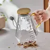 Olla de aceite de vidrio de borosilicato alto para uso doméstico, botella transparente con forma de diamante para condimentos, utensilios de cocina, botella de salsa de soja y vinagre líquido, olla de aceite