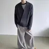 Nuevo Suéter de Bata de Punto Holgado de Cuello V Perezoso Otoño e Invierno 2024 para Hombre Cardigan Chaqueta de Botón Oblicuo Simple Versátil