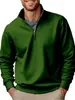 Blusas Masculinas Transfronteiriças Outono e Inverno Moda Casual Moletons Cor Sólida Versátil Gola Alta Tops com Zíper