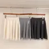 Falda Plisada de Punto con Encaje para Mujer, Nuevo Estilo Otoño e Invierno 2026, Cintura Alta, Adelgazante, Falda Corta Casual de Corte A para Figuras Pequeñas