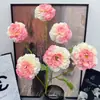 Flor Artificial 6 Cabezas Peonía Koi Muebles para el Hogar Flor Simulada Guía de Camino de Boda Color Degradado Flor de Peonía Simulada Flor Decorativa