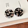 Nuevos pendientes redondos grandes de estampado de leopardo vintage para mujer, pendientes de acetato estilo Maillard con un toque de alta gama y atmósfera