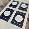 Tapete para pratos de couro estilo nórdico para comida ocidental à prova d'água, à prova de óleo, isolamento térmico, anti-queimadura, espessado, tapete de mesa, porta-copos, tigela