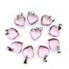Venta Caliente Transfronteriza Colgante en Forma de Corazón de 16 mm Piedra de Cristal Rosa Natural Colgante de Corazón Accesorios para Collar de Corazón de Melocotón DIY