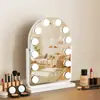 Espejo de Tocador Iluminado con Bombillas Estilo Hollywood, Arco Personalizado, Espejo HD Giratorio de Tres Colores, Espejo de Maquillaje