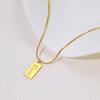 Minimalista ins chapado al vacío acero de titanio oro 18k collar cartas de amor cuadrado pequeño marca collar hueso de serpiente venta al por mayor
