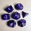 Juego de Dados Poliedros D&D con Patrón de Mármol, Color Mixto Transparente D4D6D8D10D12D20 Caras, Coc, Juego de Mesa, Juego de Siete Piezas