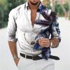 Comercio exterior europeo y americano Camisa de manga larga para hombre nueva de ocio personalidad retro impresión digital 3D camisa de talla grande ropa de hombre