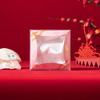 Caja de regalo con forma de nido de pájaro, cuadrada pequeña, con 2 paquetes de sabor a nido de pájaro, caja interior, color rojo y rosa, caja de regalo que acompaña a un nido de pájaro.