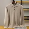 Suéter Polo de Punto para Hombre Baicai 100% Cachemira Pura, Estilo Casual de Negocios, Corte Holgado para Otoño e Invierno